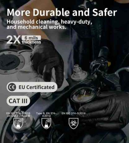 100/50PCS Black Nitrile Disposable Gloves