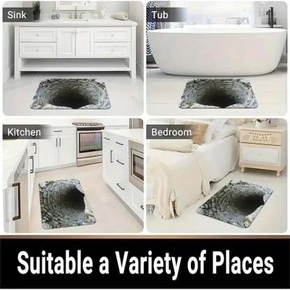 Visual Illusion Endless Abyss Pattern HD Printed Non-Slip Doormat