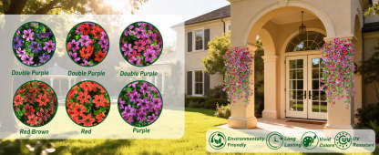 Outdoor cascading daisy and eucalyptus flowers – UV-resistant