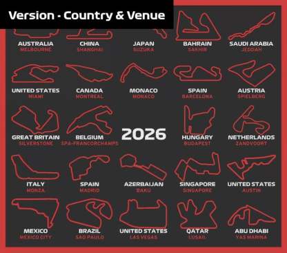 🏎️LAST DAY SALE – 49% OFF📅Formula 1 Calendar 2026 F1