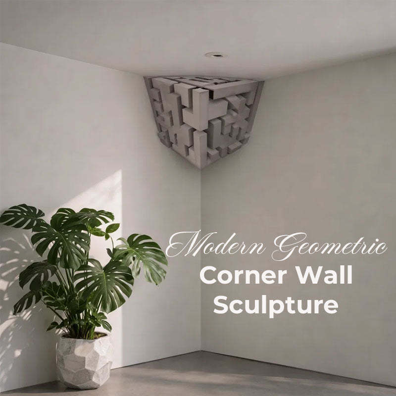 🧩 Modern Geometric Corner Wall Sculpture