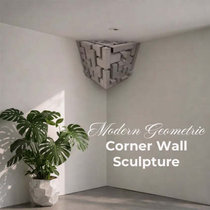 🧩 Modern Geometric Corner Wall Sculpture