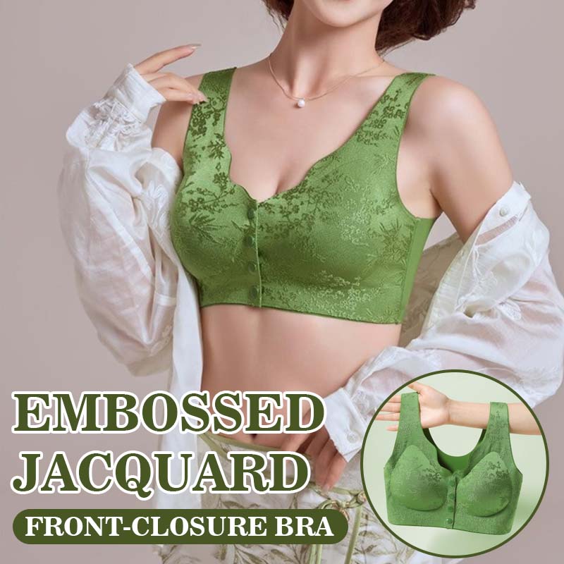 Embossed Jacquard Front-Closure Bra