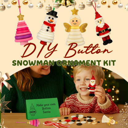 ☃️ DIY Button Snowman Ornament Kit