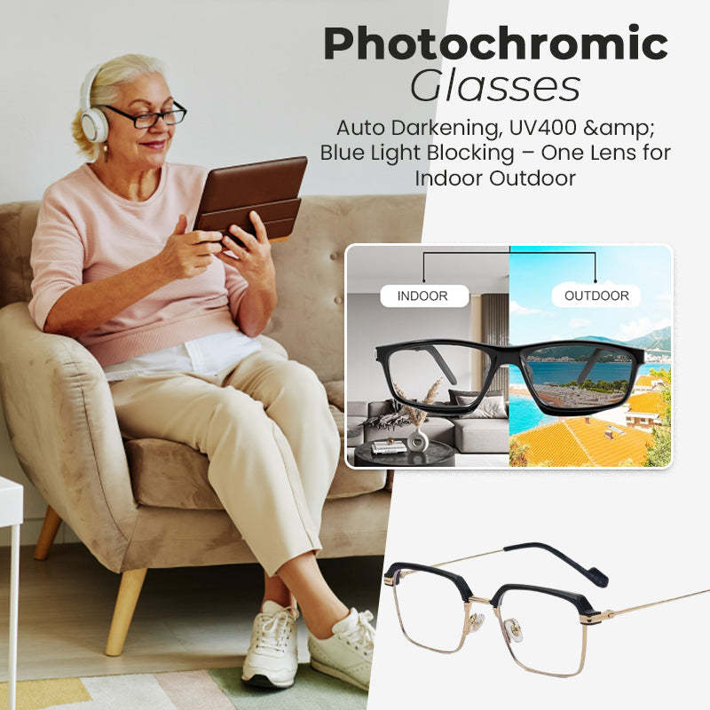 Photochromic Glasses – Auto Darkening, UV400 &amp; Blue Light Blocking