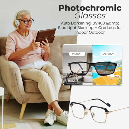 Photochromic Glasses – Auto Darkening, UV400 &amp; Blue Light Blocking