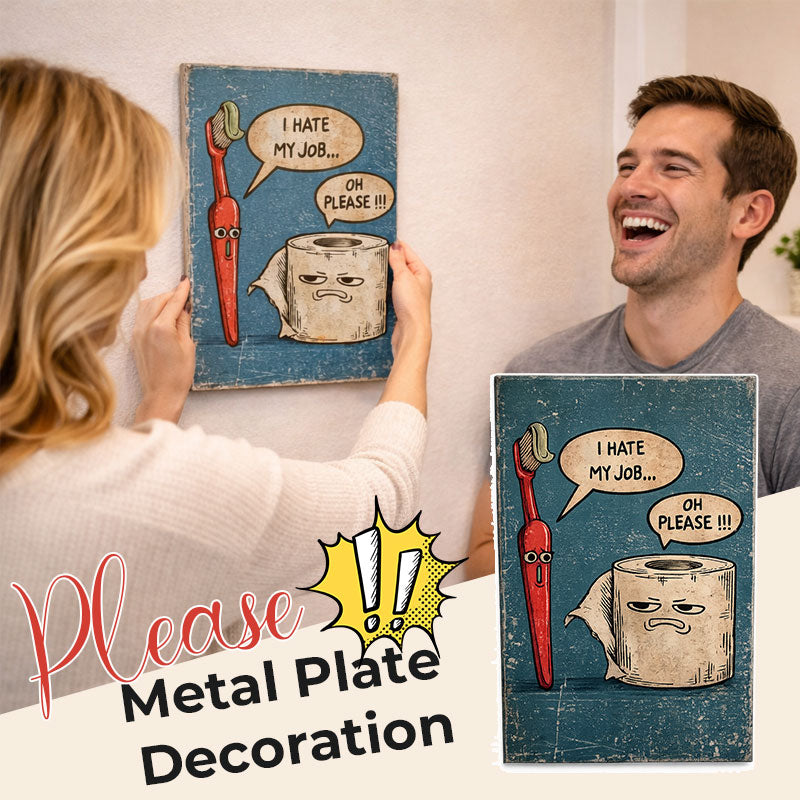 Please—metal Plate Decoration