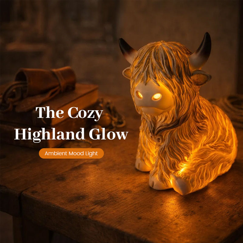 🐮 The Cozy Highland Glow: Highland Cattle Lamp