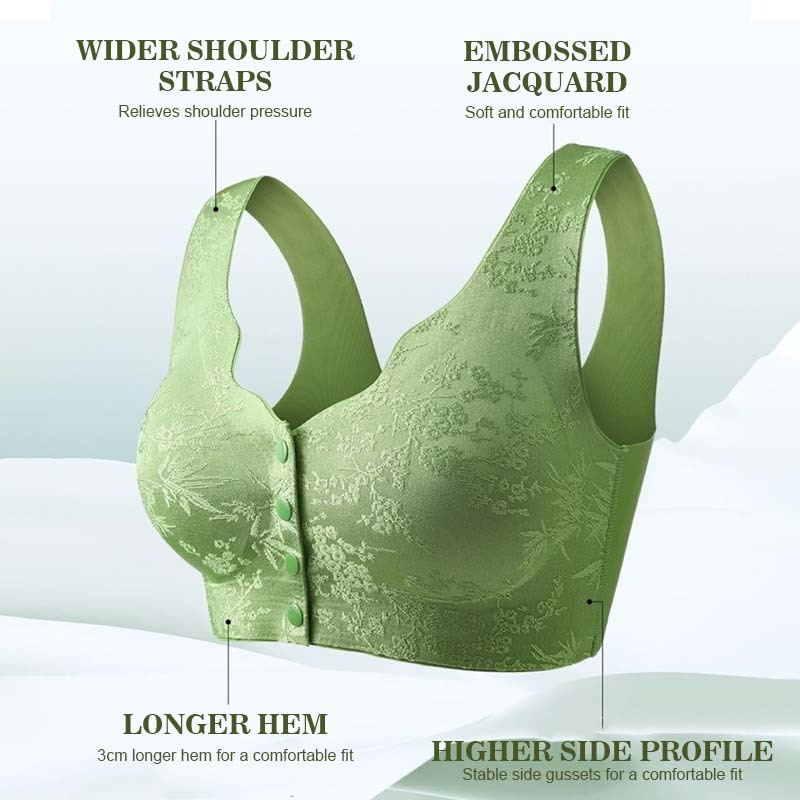 Embossed Jacquard Front-Closure Bra