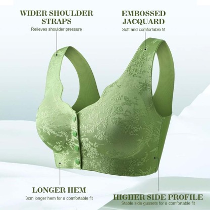 Embossed Jacquard Front-Closure Bra