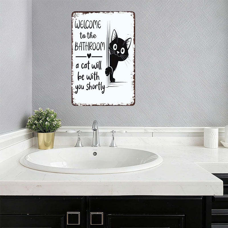 Funny Cat Vintage Wall Sign