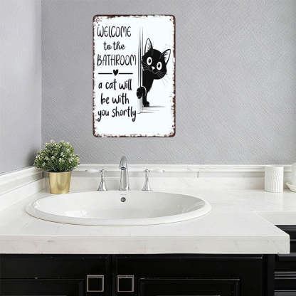 Funny Cat Vintage Wall Sign