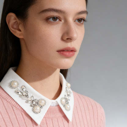 Diamond And Pearl Fake Collar