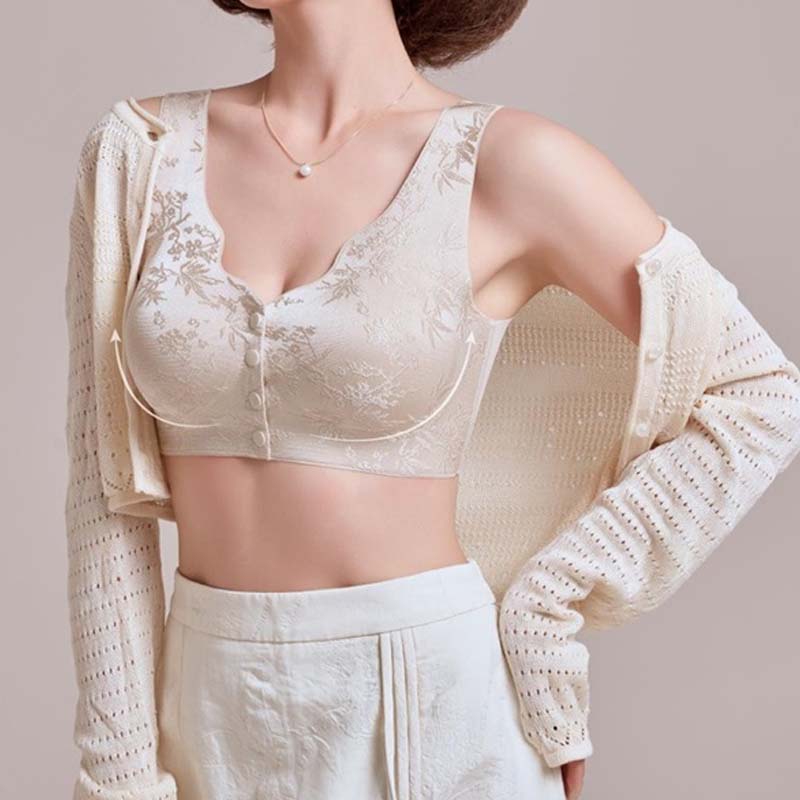 Embossed Jacquard Front-Closure Bra