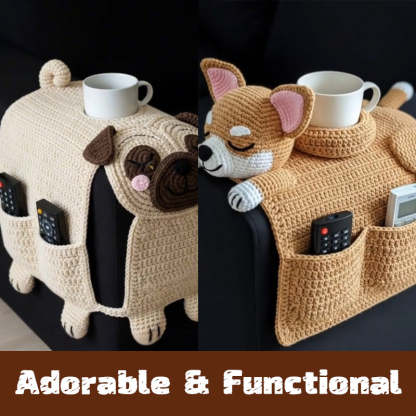 🐶 Cozy Companion Vibes – Crochet Dog Sofa Organizer