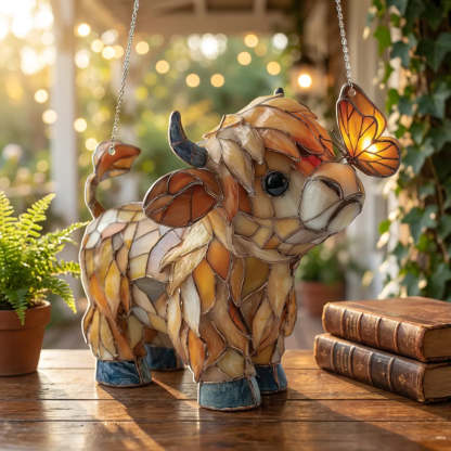 Scottish Highland cattle decorative windows