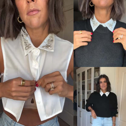 Diamond And Pearl Fake Collar