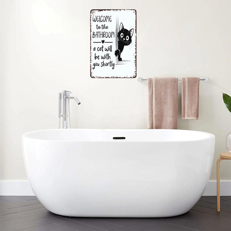 Funny Cat Vintage Wall Sign
