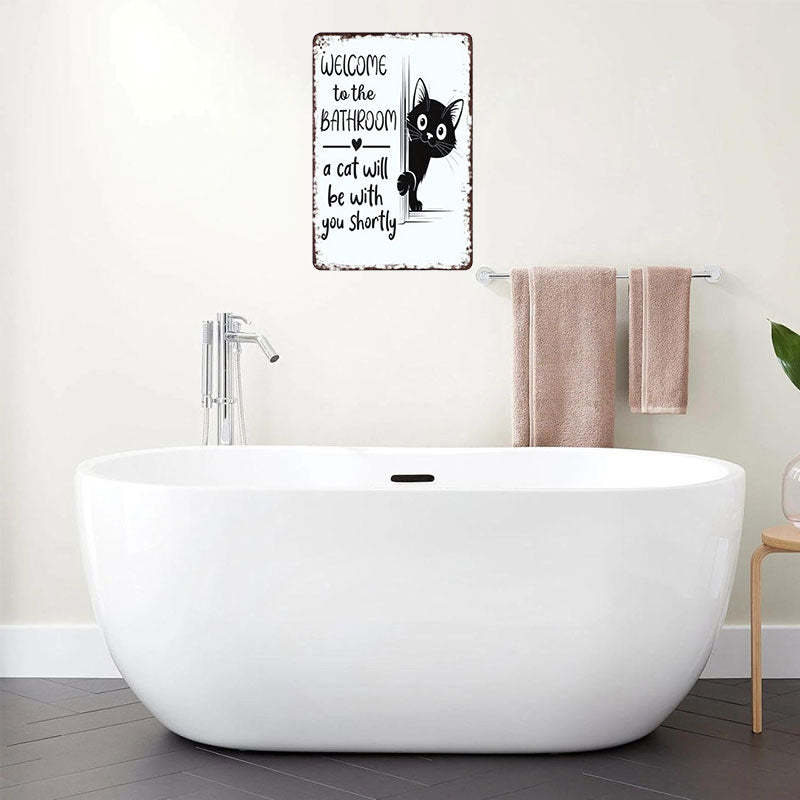 Funny Cat Vintage Wall Sign