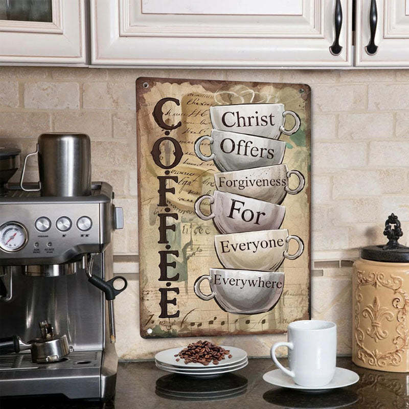 "Grace in Every Cup" Inspirational Sign ⛪ — A Timeless Message of Mercy for Your Sacred Space