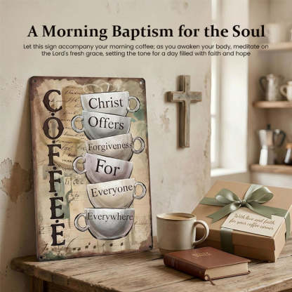 "Grace in Every Cup" Inspirational Sign ⛪ — A Timeless Message of Mercy for Your Sacred Space