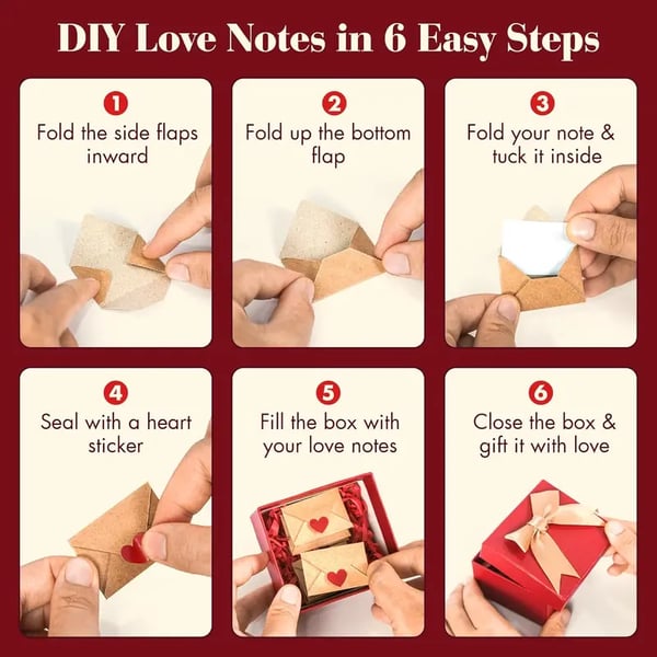 💌DIY Love Note Box - Mini Blank Cards and Envelopes for Him/Her💕