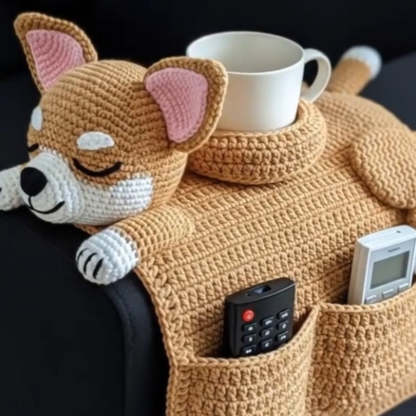 🐶 Cozy Companion Vibes – Crochet Dog Sofa Organizer