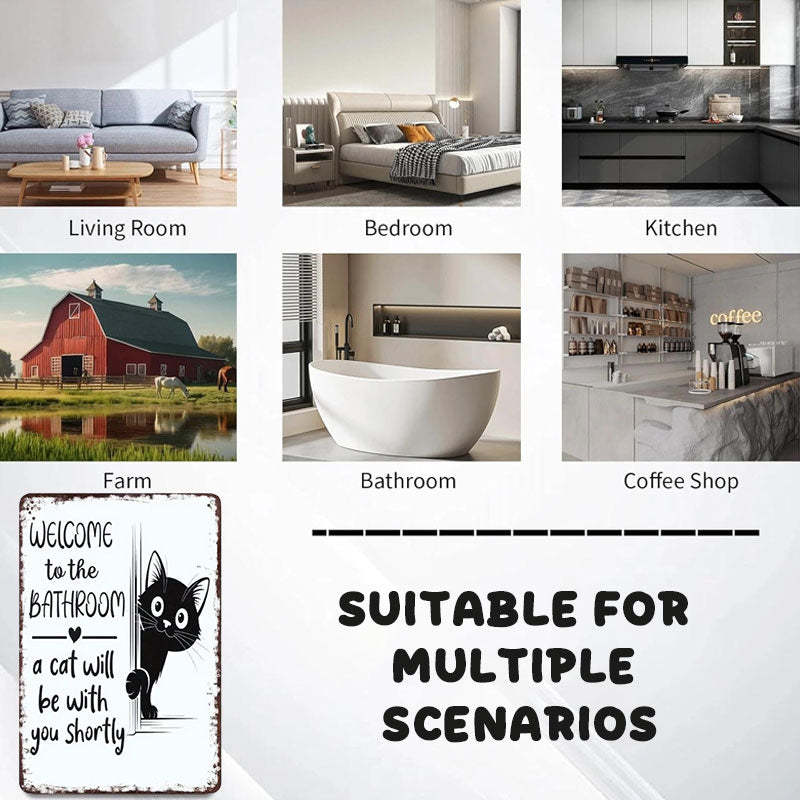 Funny Cat Vintage Wall Sign