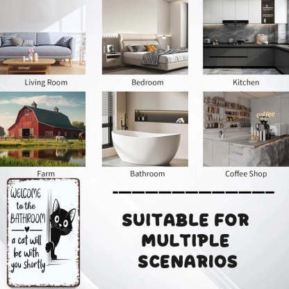 Funny Cat Vintage Wall Sign