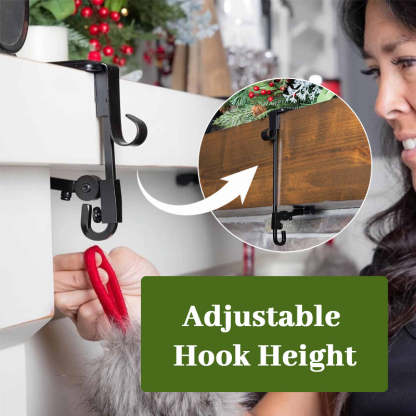 🎄 2-in-1 Fireplace Stocking & Garland Hanger – No Drill, No Mess