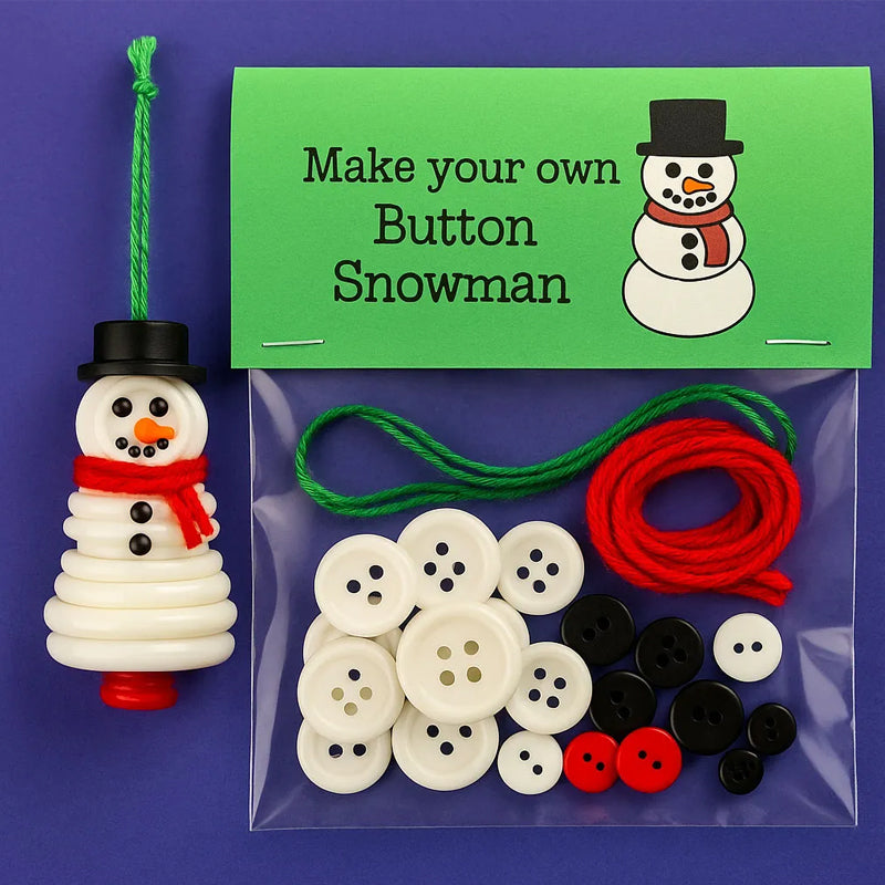 ☃️ DIY Button Snowman Ornament Kit
