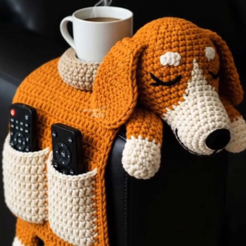 🐶 Cozy Companion Vibes – Crochet Dog Sofa Organizer