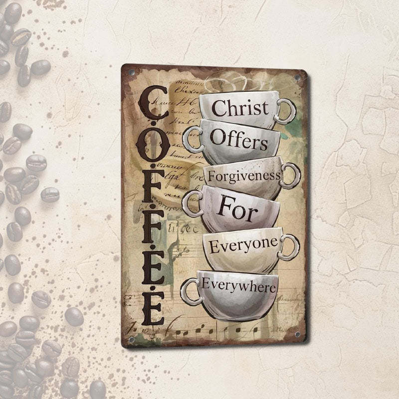 "Grace in Every Cup" Inspirational Sign ⛪ — A Timeless Message of Mercy for Your Sacred Space