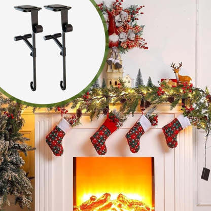 🎄 2-in-1 Fireplace Stocking & Garland Hanger – No Drill, No Mess