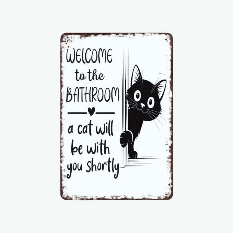 Funny Cat Vintage Wall Sign