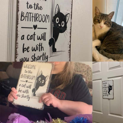 Funny Cat Vintage Wall Sign