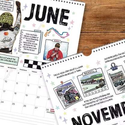 🏎️📅F1 Scrapbook Race Calendar 2026 — The ultimate wall calendar for racing fans