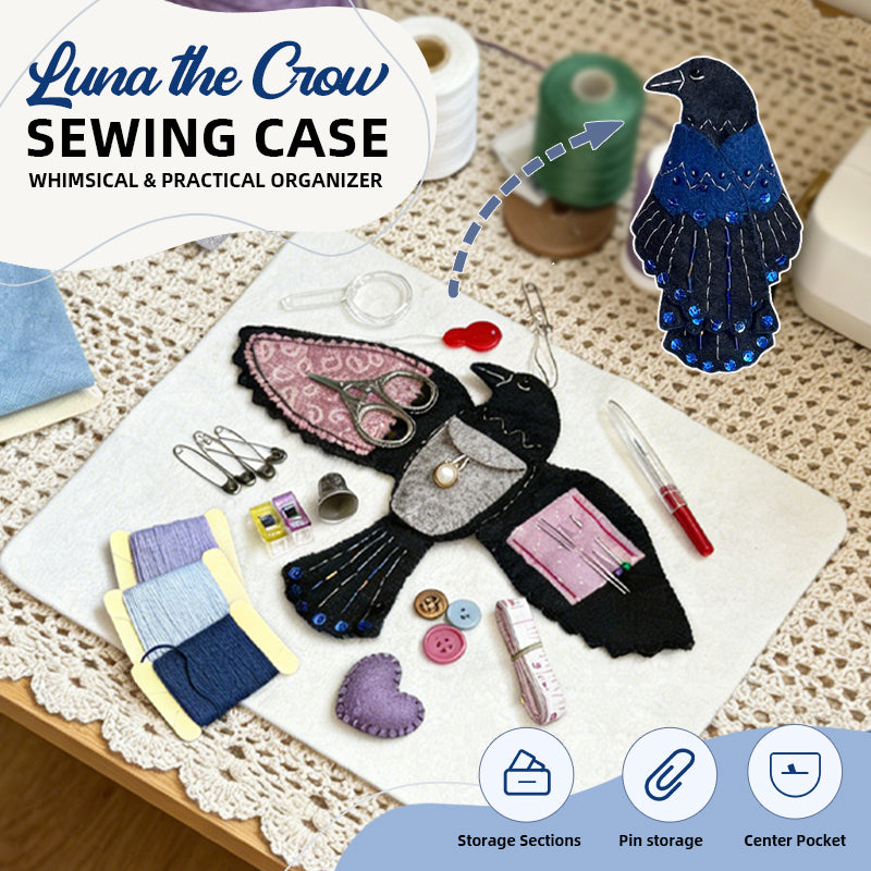 Luna the Crow Sewing Case