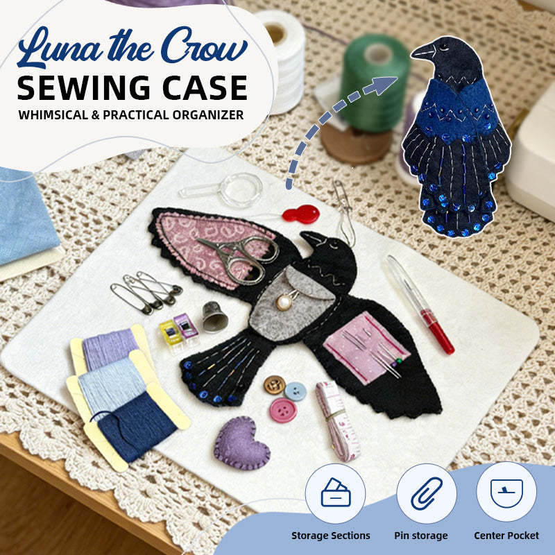 Luna the Crow Sewing Case