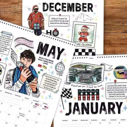 🏎️📅F1 Scrapbook Race Calendar 2026 — The ultimate wall calendar for racing fans