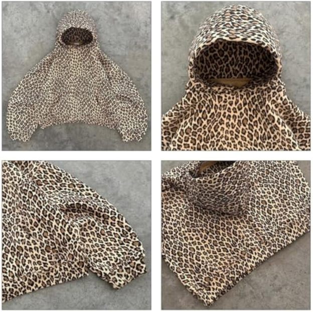 Bluza retro z kapturem leopardowa | Oversize, podkreślająca sylwetkę | Uniwersalna, do codziennego streetwearu