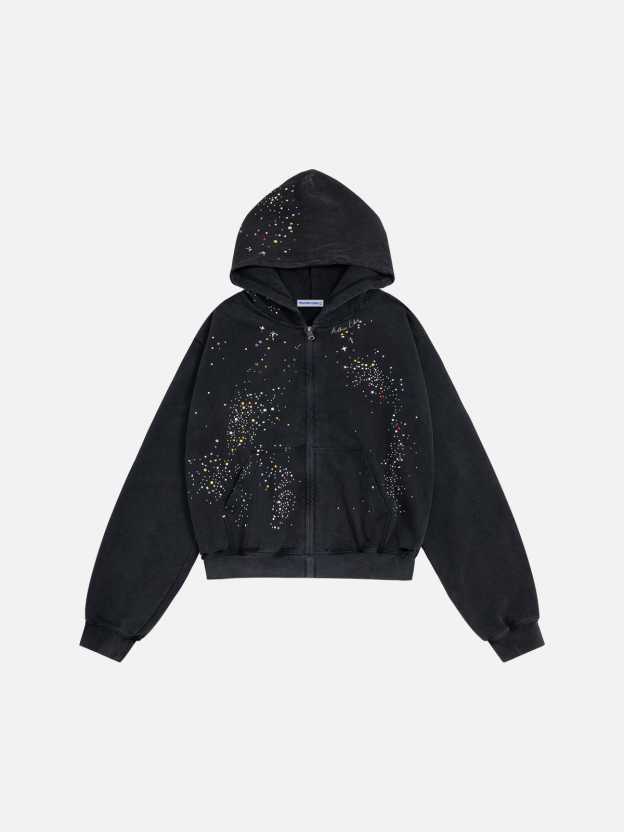 Aelfric Eden Rhinestone Zip Up Hoodie
