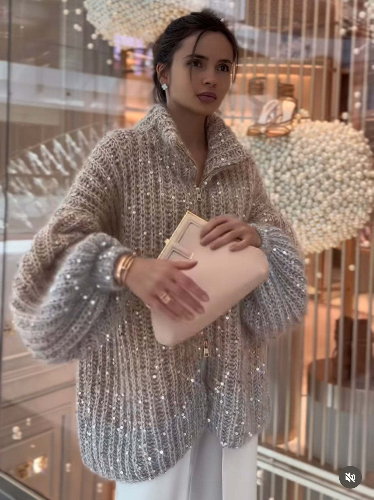 Pulover Moale Paillete Zilnic