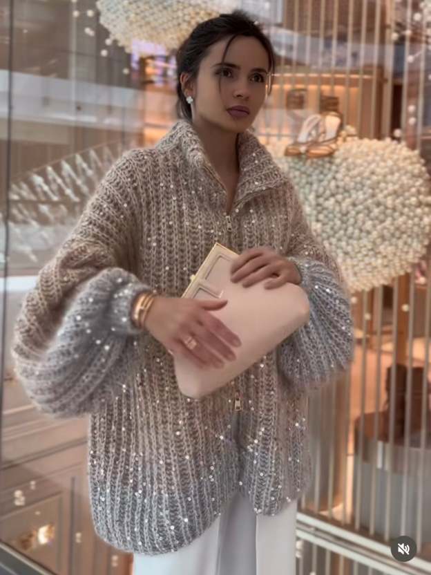 Pulover Moale Paillete Zilnic