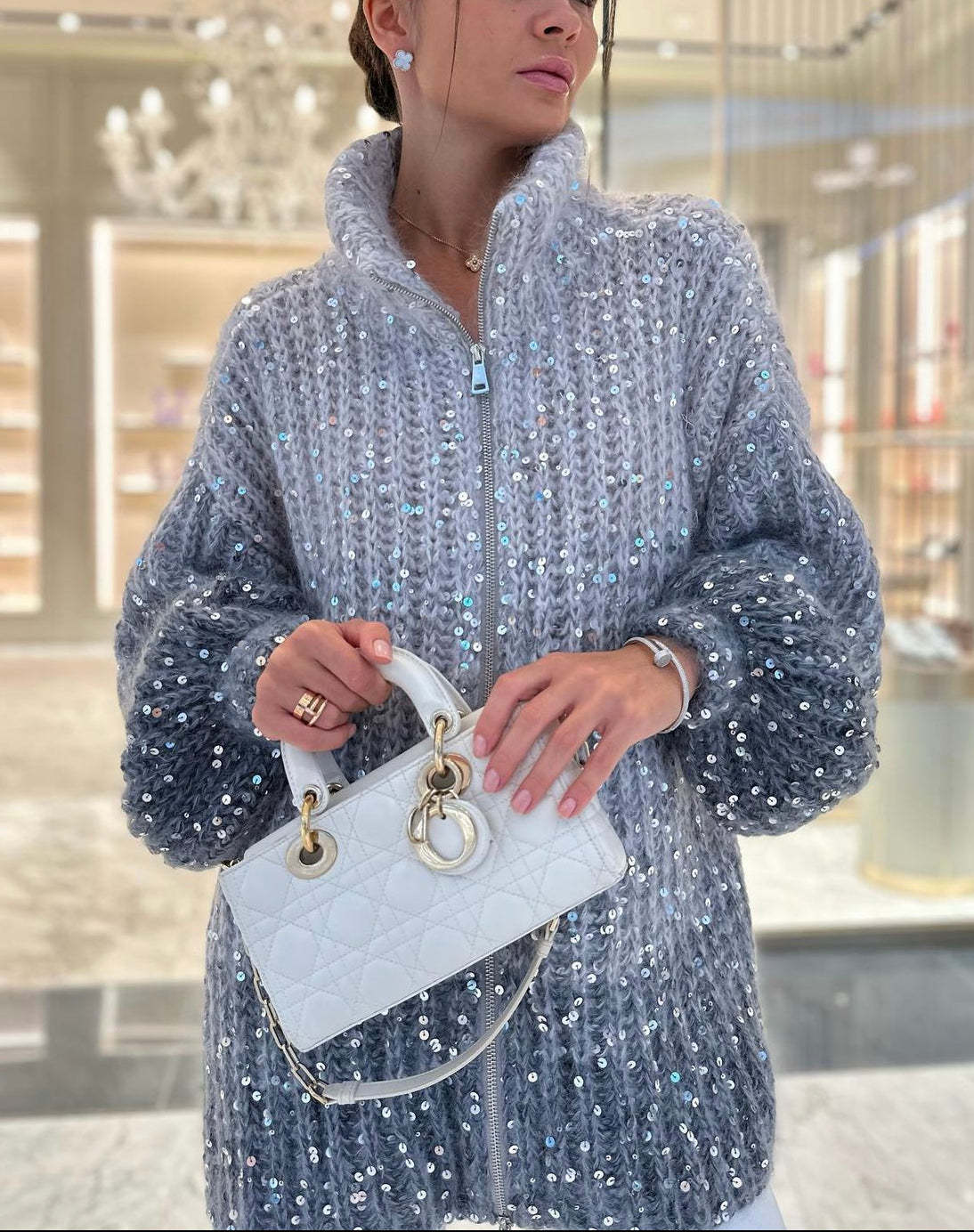 Pulover Moale Paillete Zilnic