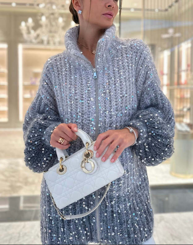 Pulover Moale Paillete Zilnic