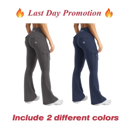 「🛒90%OFF only today」Women's athletic flared leggings with pockets