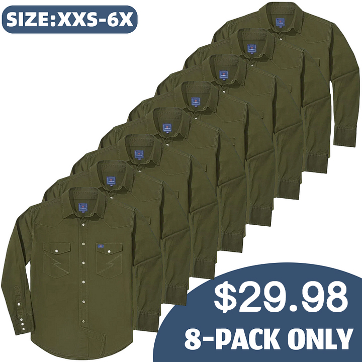 🔥AUGUST HOT-SALE 🔥Men's Long Sleeve Stone-Washed and Pre-Washed Denim Work Shirt