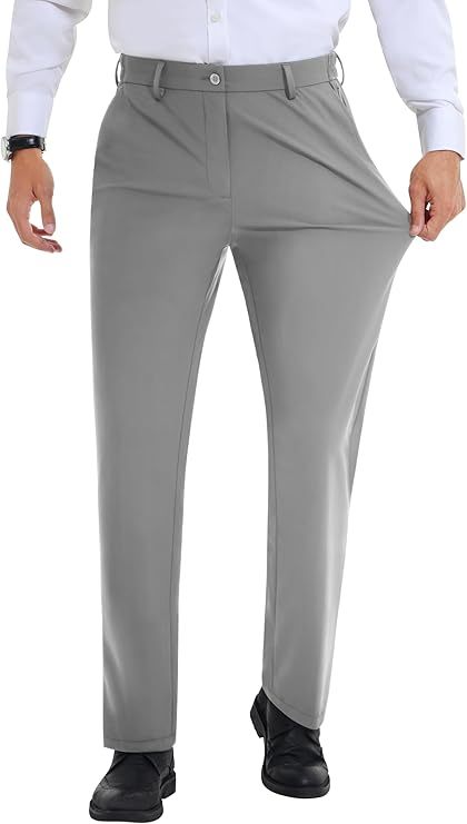Men’s Stretch Dress Pants With Expandable Waist