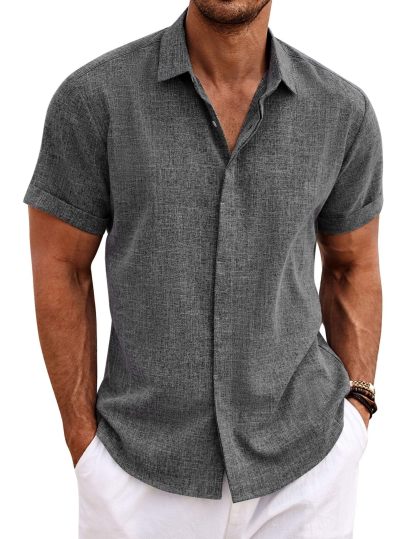 Men's Linen Shirt Short Sleeve Casual Shirt